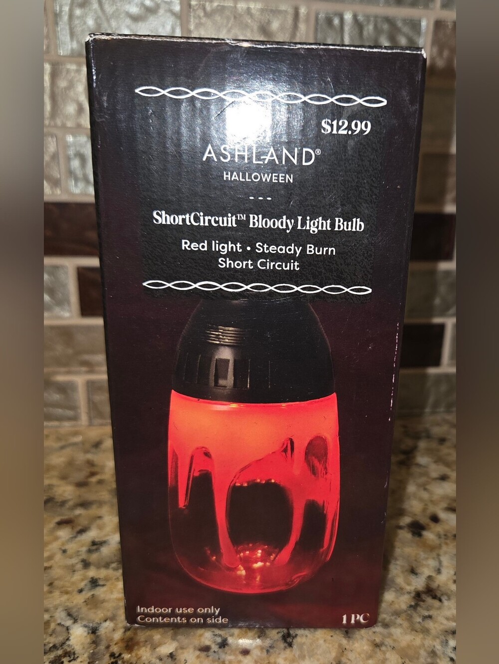 NWT Ashland Halloween Red Bloody Light Bulb Short Circuit Spooky Party Decor